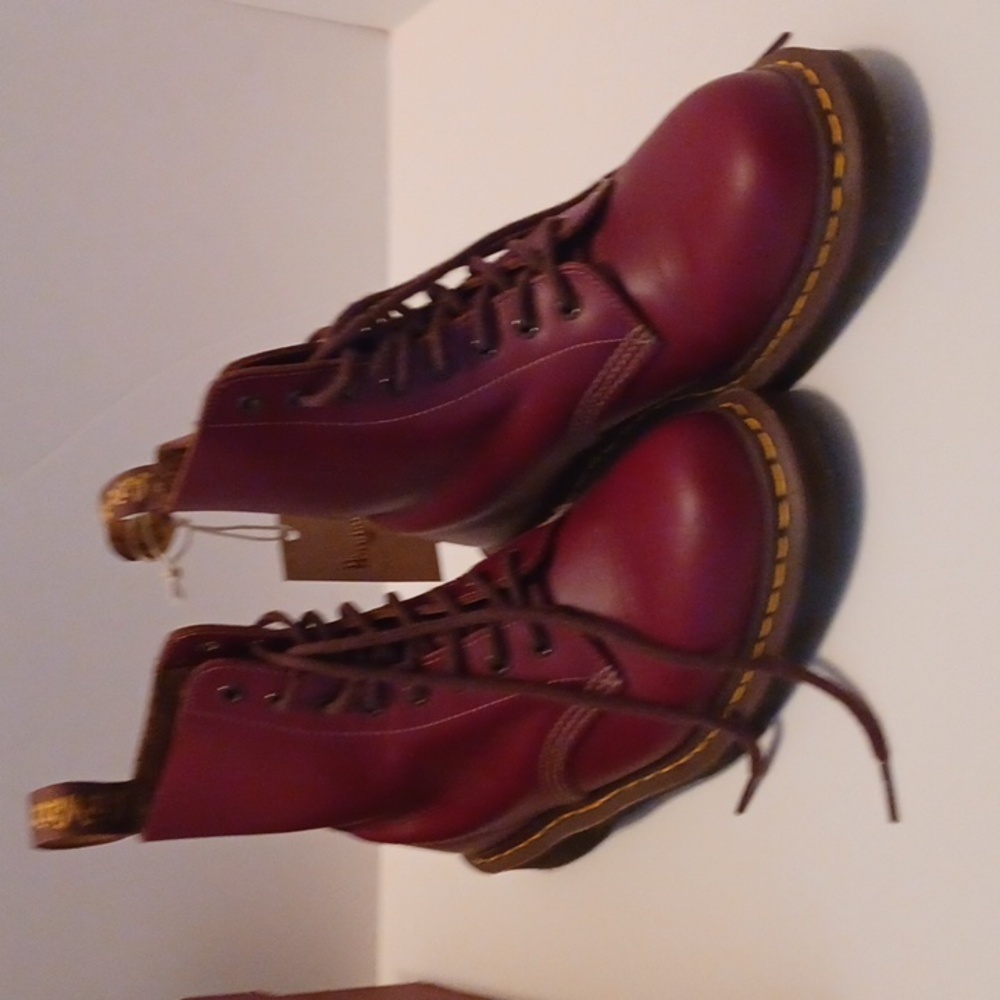 Dr. Martens Burgundy Lace Up Boots